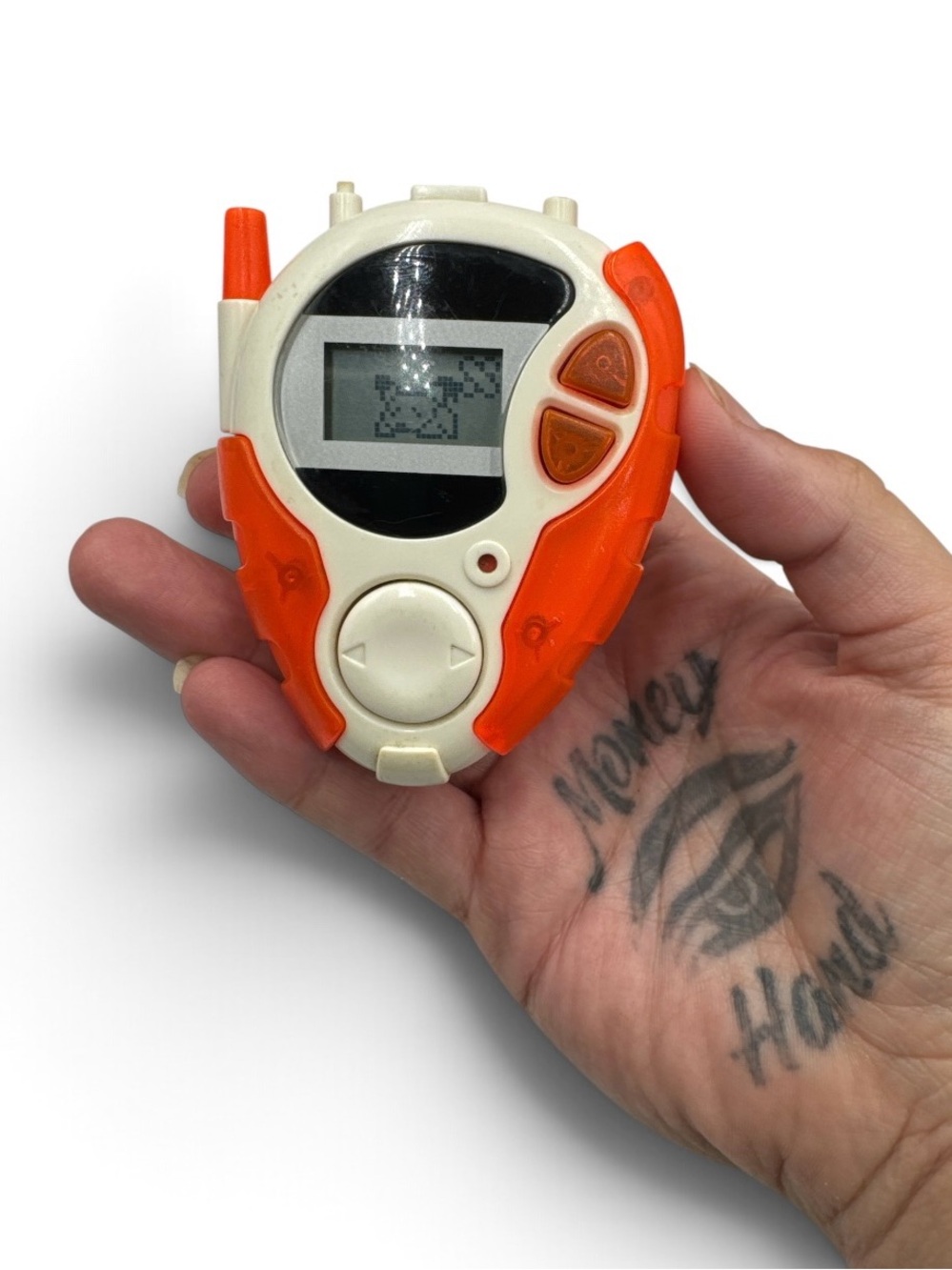 Vintage 2000 Bandai Digimon D-3 Digivice Orange White Handheld Electronic Game